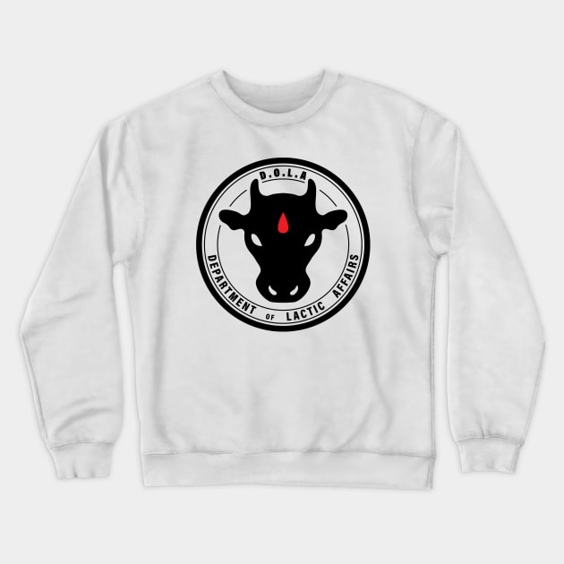 Department of Lactic Affairs Crewneck Sweatshirt by The Milkman of St. Gaff's Podcast